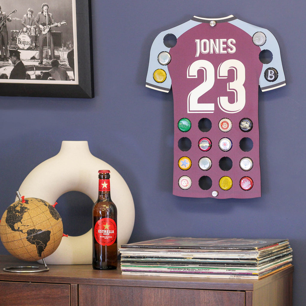 Personalised Football Shirt Beer Cap Collector Gift