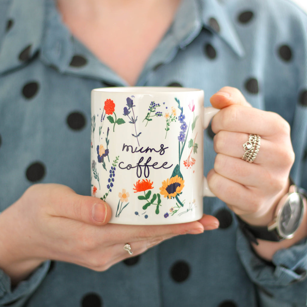 Personalised Botanical Floral Mug For Mum