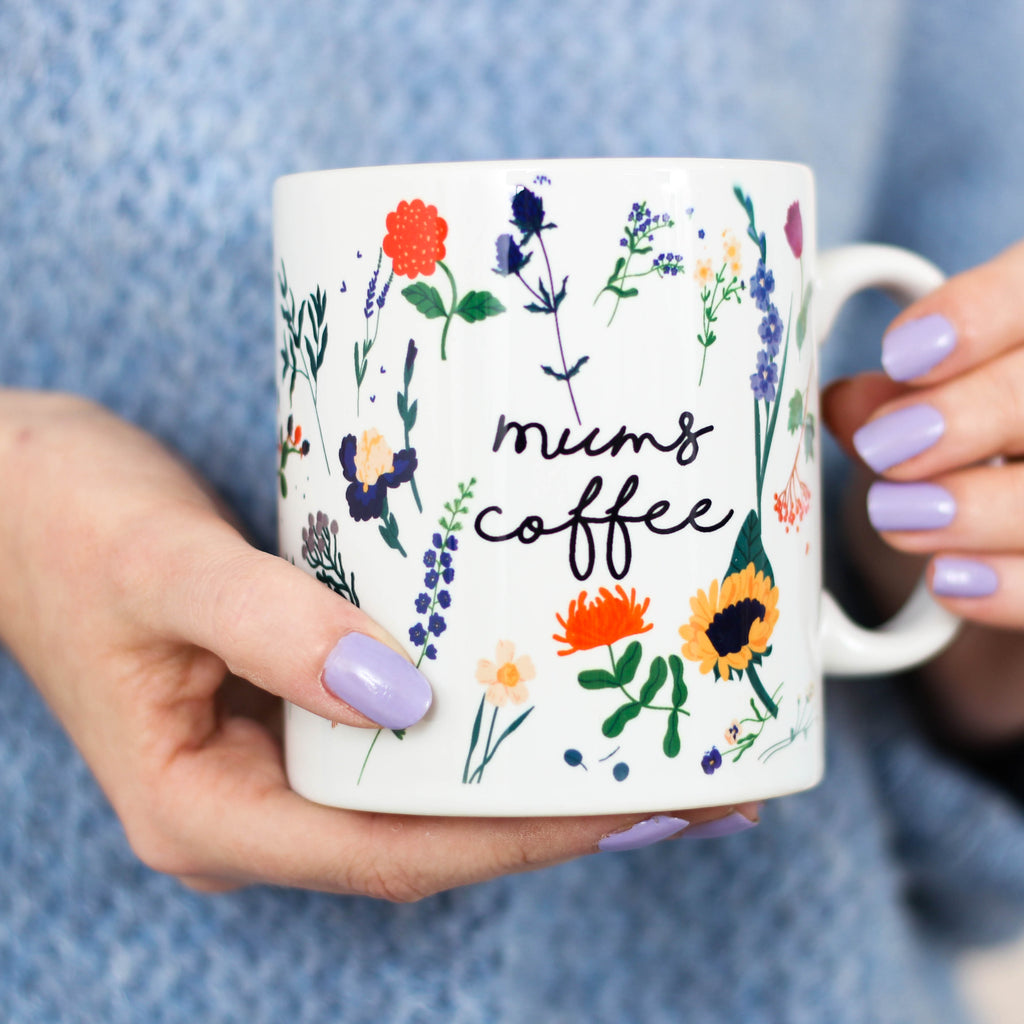 Personalised Botanical Floral Mug For Mum