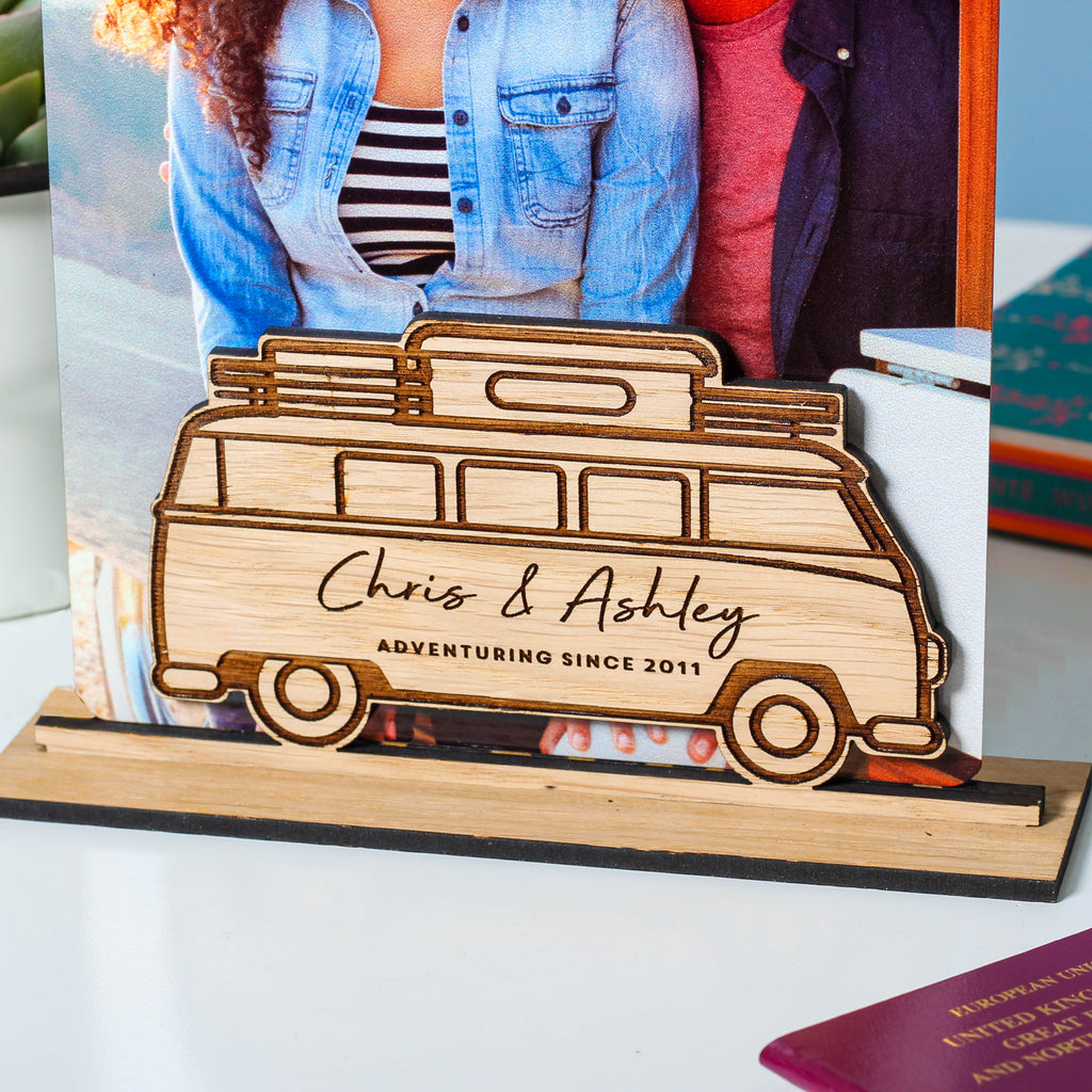 Personalised Campervan Photo Frame For Travel Memories