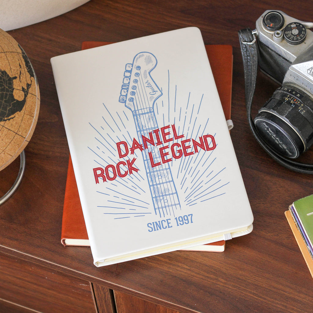 Personalised Rockstar Guitar Music Notebook Gift