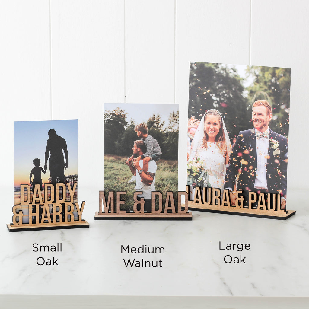 Personalised Wooden Free Standing Photo Frame