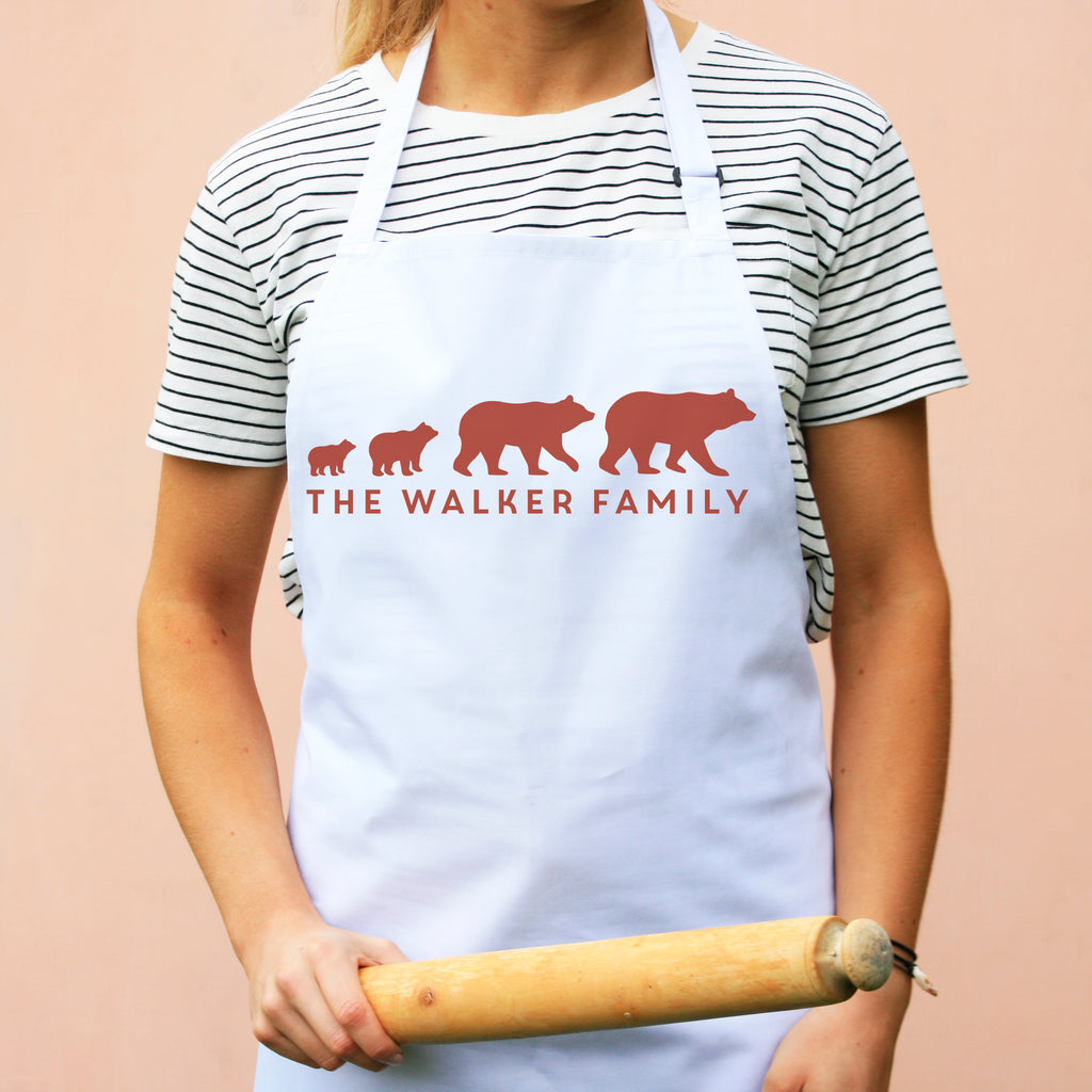 Personalised Bear Family Apron