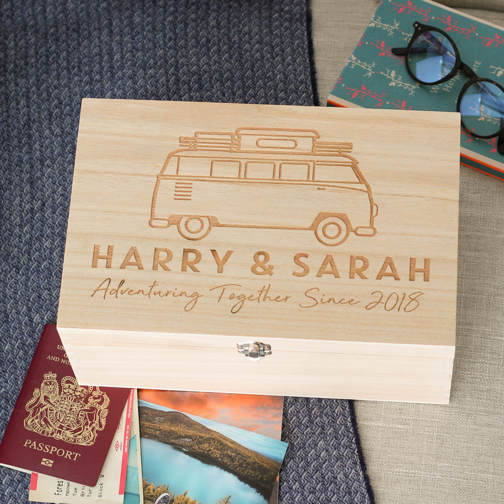 Personalised Campervan Travel Memories Keepsake Box