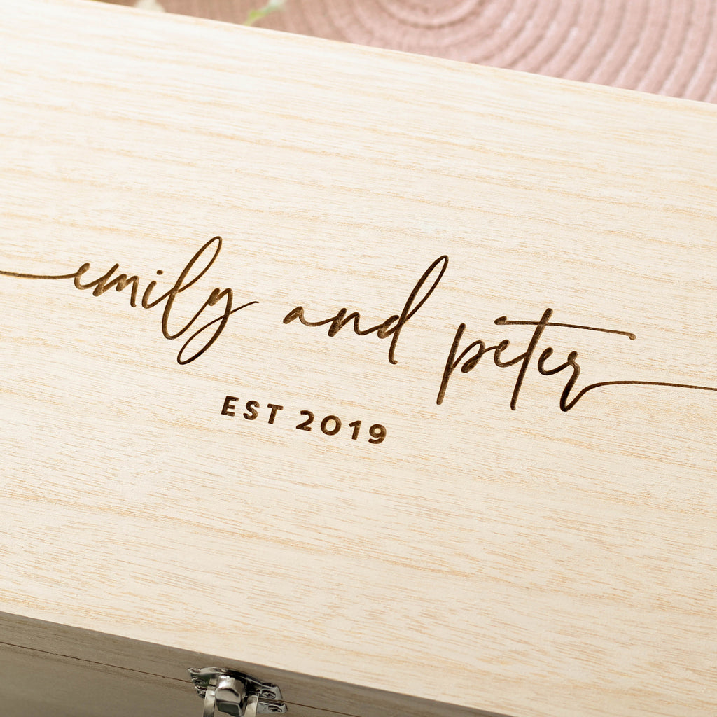 Personalised Couples Names Wedding Gift Keepsake Box