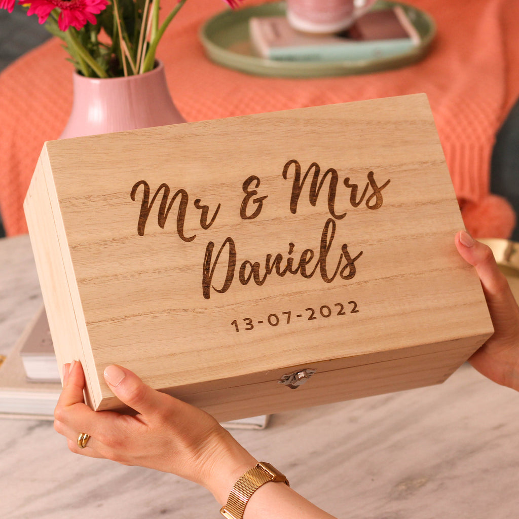 Personalised Mr And Mrs Keepsake Box Gift