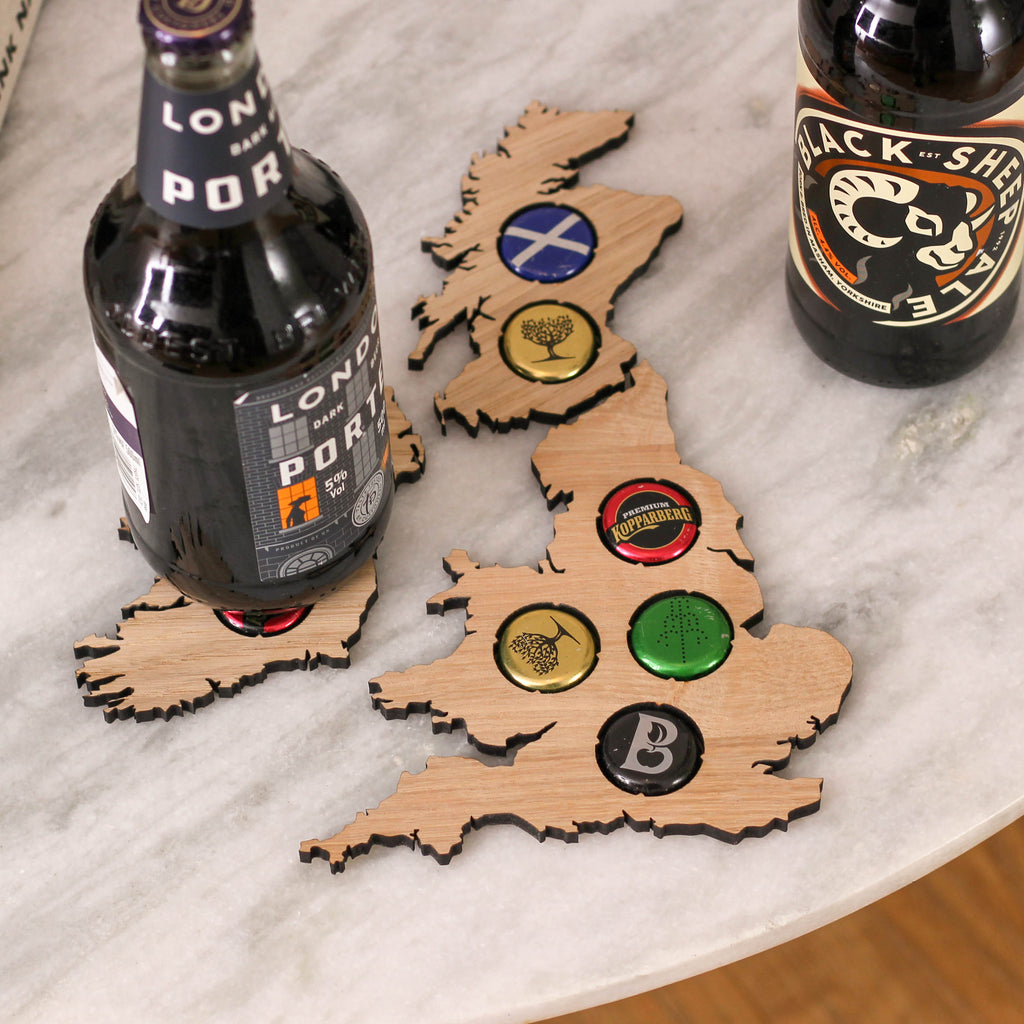 Personalised Map Beer Bottle Cap Collector Gift