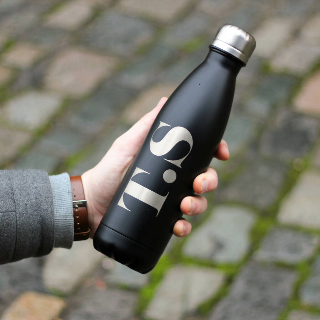 Personalised Reuseable Initials Metal Bottle For Dad