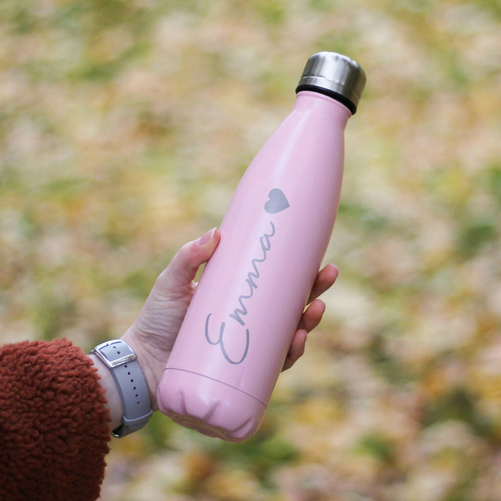 Personalised Reusable Heart Name Bottle For Mum