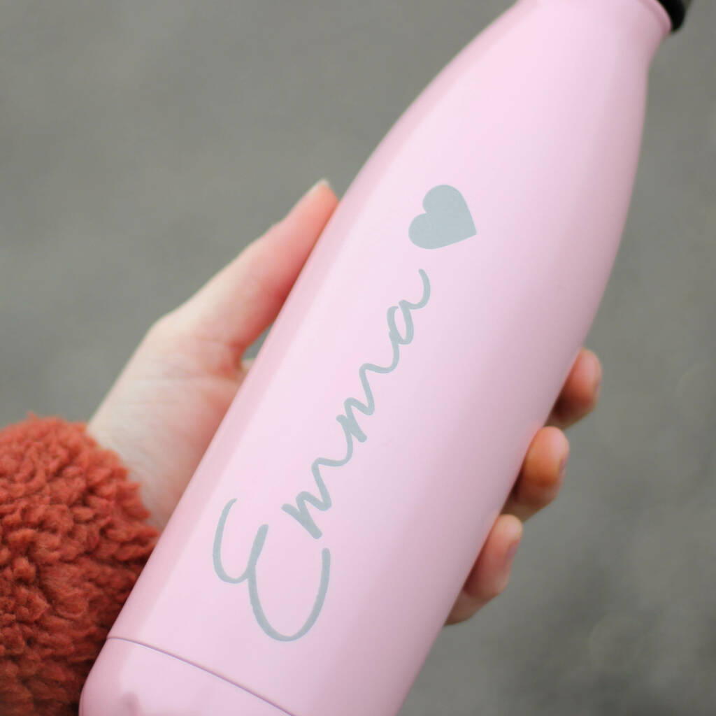 Personalised Reusable Heart Name Bottle For Mum