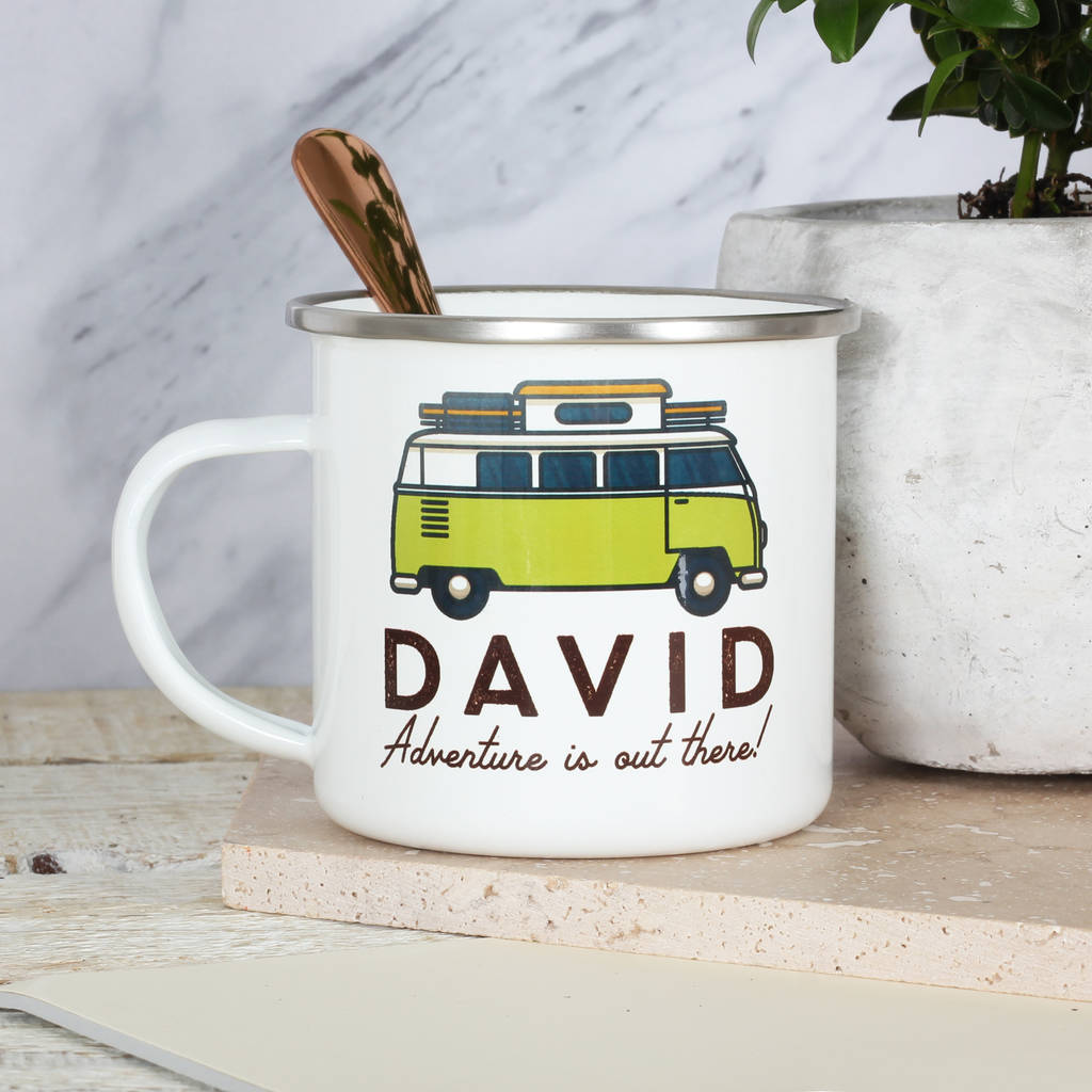 Personalised Camper Van Enamel Mug