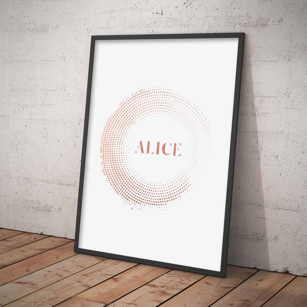 Personalised Circle Frame Foil Print