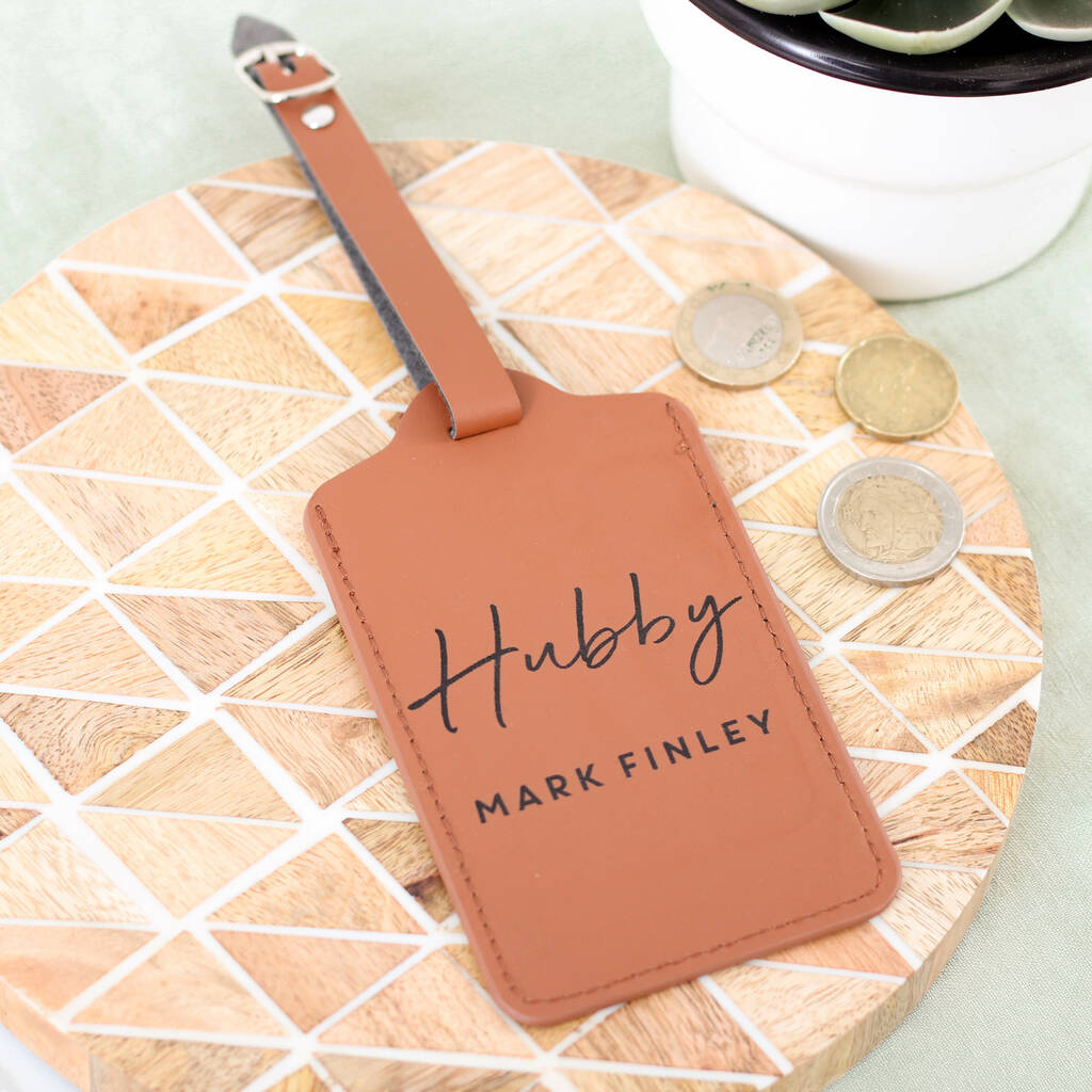 Personalised Hubby And Wifey Honeymoon Luggage Tag Set